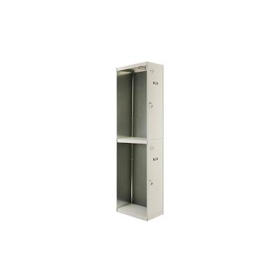 PROREGAL Spind AMEGO | HxBxT 180x30x50cm | 2 Abteile | Anbaumodul | Grau-Grau | Schließfach Garderobe Image