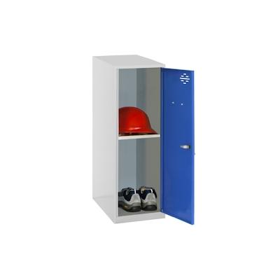 PROREGAL Schließfachschrank AMEGO | HxBxT 91,5x40x50cm | 1x Fachboden | Ohne Standfüße | Blau-Grau | Spind Schließfach Garderobe Image
