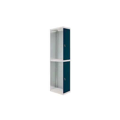 PROREGAL Spind AMEGO | HxBxT 180x30x50cm | 2 Abteile | Anbaumodul | Weiß-Anthrazit | Schließfach Garderobe Image