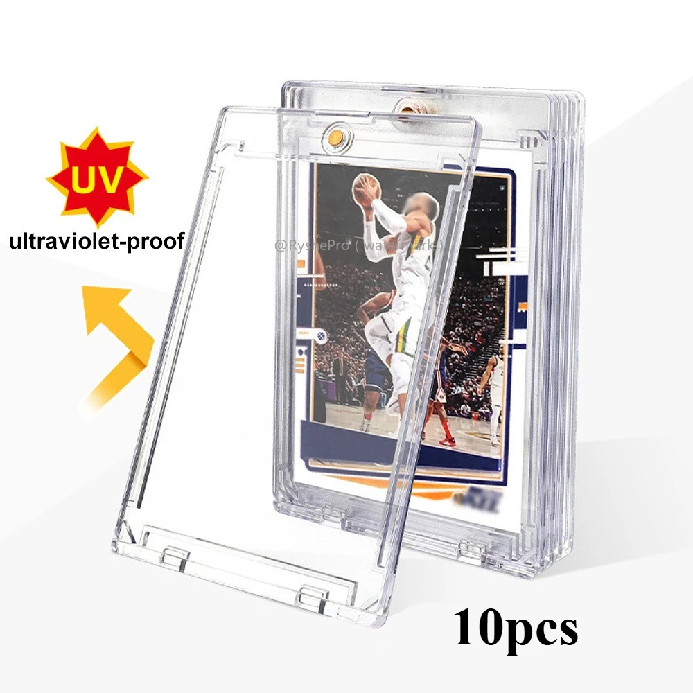 10pcs Magnetic Card Holder 35pt Card Case Holder for Trading Cards Hard Plastic Card Sleeves for MTG TCG Baseball Sports Cards