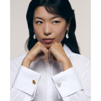 Amy Powney X Monica Vinader Shirt and Pearl Cufflink Set Pearl