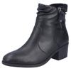Stiefelette RIEKER, Damen, Gr. 38, schwarz, Lederimitat, unifarben, feminin, Schuhe, Boots, Klassik-Stiefelette, Blockabsatz, mit slouchy Schaft