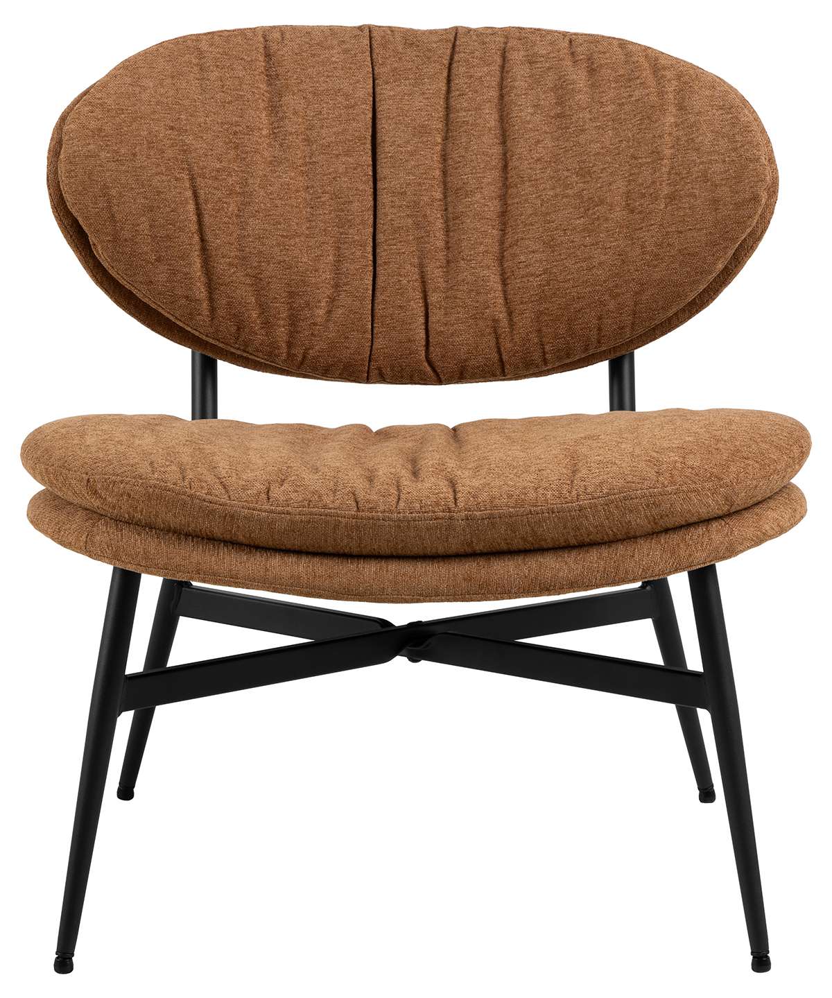 Loungesessel ACTONA GROUP "Burma", orange (terracotta), B:70 H:76 T:73, 100% Polyester, Sessel, Terracotta Stoff, schwarze Stahlbeine, Sitzhöhe: 43 cm Image