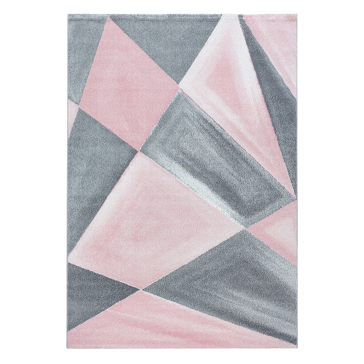 Carpetsale24 Designer Teppich Modern Abstrakt Gemustert – Pink und Grau – Wohnzimmerteppich für modernen Stil und Komfort, Größe 80x250 cm Image