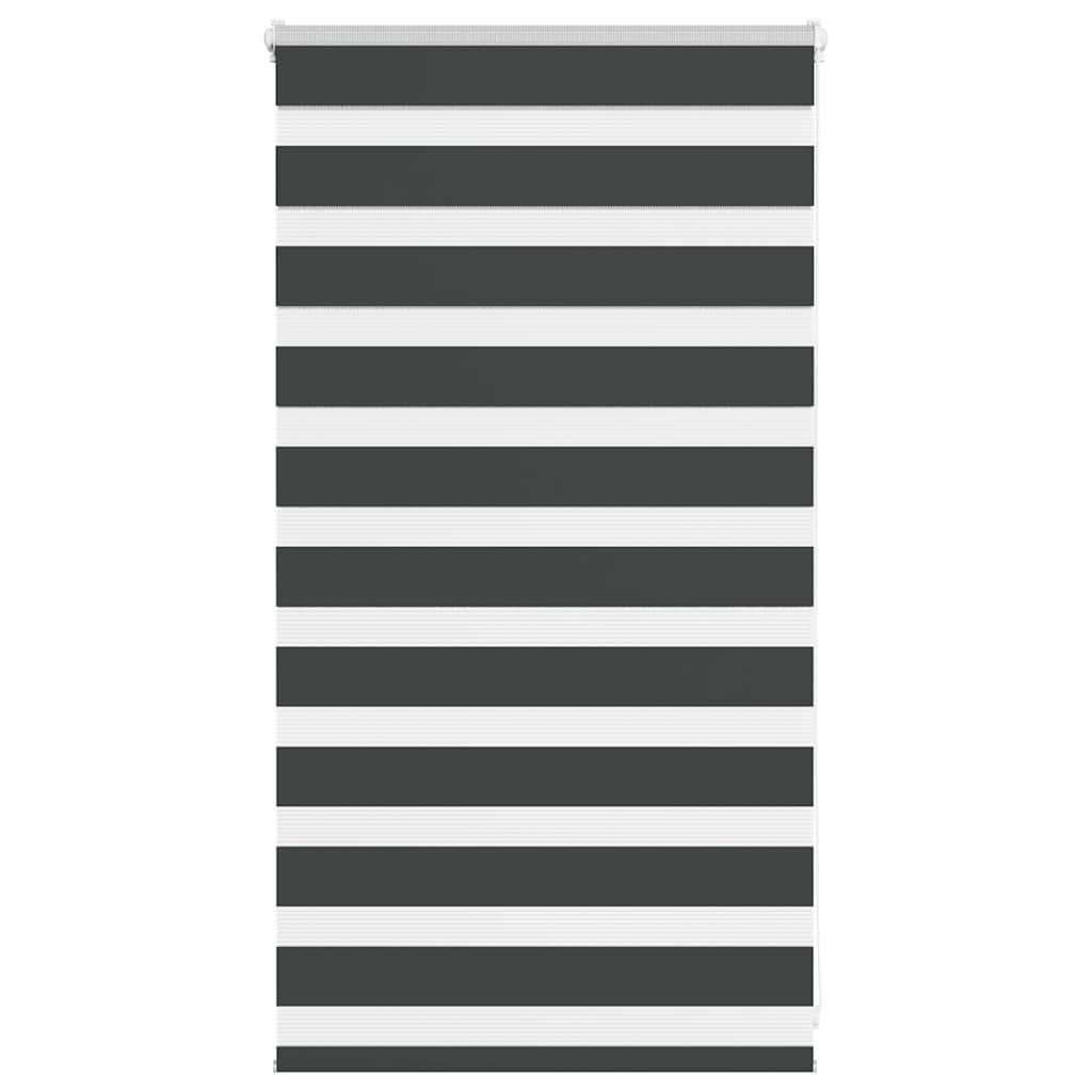 vidaXL Doppelrollo Schwarz 75x100 cm Stoffbreite 70,9 cm Polyester Image