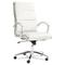 Neratoli High-Back Swivel/Tilt Chair, White Faux Leather, Chrome Frame