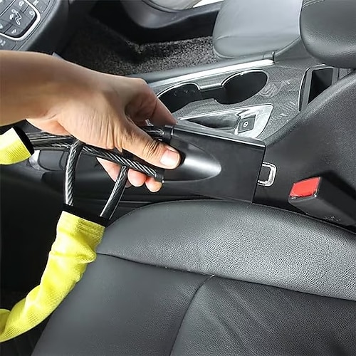Verrou de volant de voiture, verrouillage de ceinture de sécurité, dispositif antivol, barre de sécurité antivol réglable avec câble en acier, verrou de sécurité rétractable pour la protection du