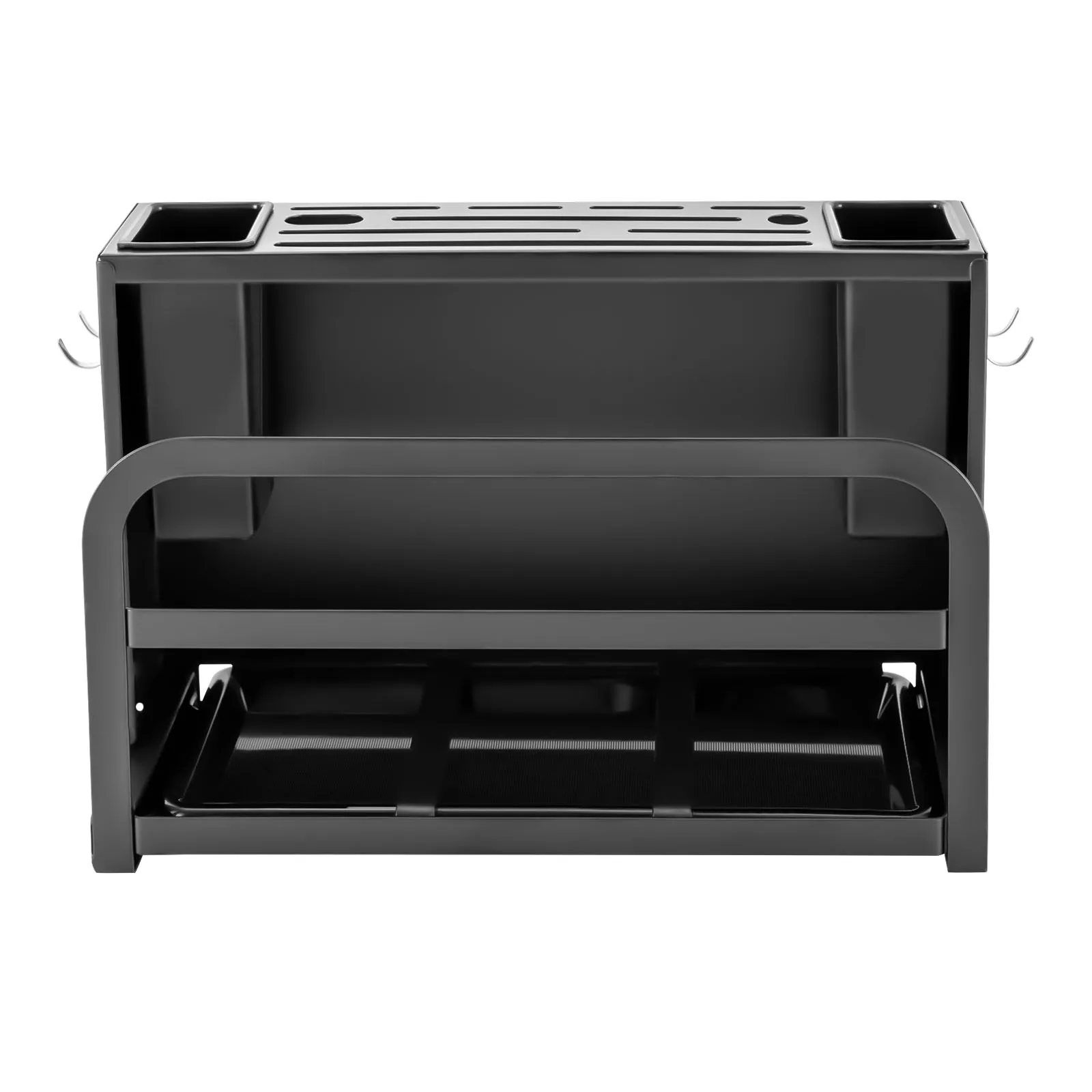 Küchenmesserblock, Messerhalter ohne Messer, Kohlenstoffstahl mit Utensilien-Aufbewahrungshalter für Messer, Schneidebretter, Schwarz Image