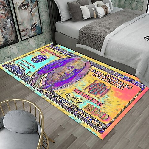 Kreativer Dollar-Teppich, Bodenmatte mit Gelddesign für Küche, Schlafzimmer, Nachttisch, Eingangsbereich und Heimdekoration Image