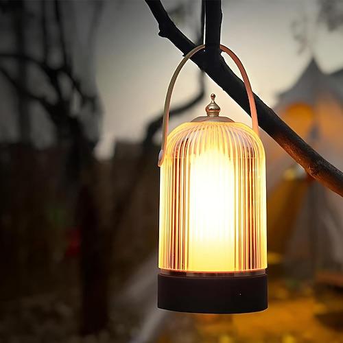 Vintage-Tischlampe, tragbare Akku-Lampe, Touch-Steuerung, stufenloser Dimmer, wiederaufladbare LED-Vogelkäfiglampe, dimmbares Flammenlicht für Zuhause, Schlafzimmer, Outdoor, Kinderzimmer, Camping,