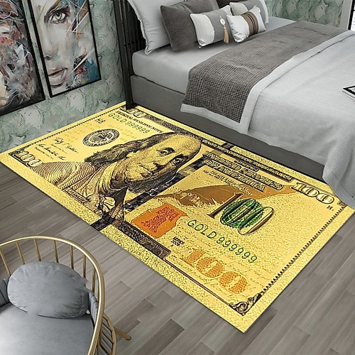Kreativer Dollar-Teppich, Bodenmatte mit Gelddesign für Küche, Schlafzimmer, Nachttisch, Eingangsbereich und Heimdekoration Image