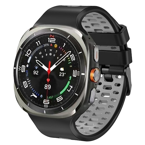 Uhrenarmband für Samsung Galaxy Ultra ansehen Edelstahl Silikon Ersatz Gurt Zwei Ton Verstellbar Schnalle aus Edelstahl Sportarmband Armband Image