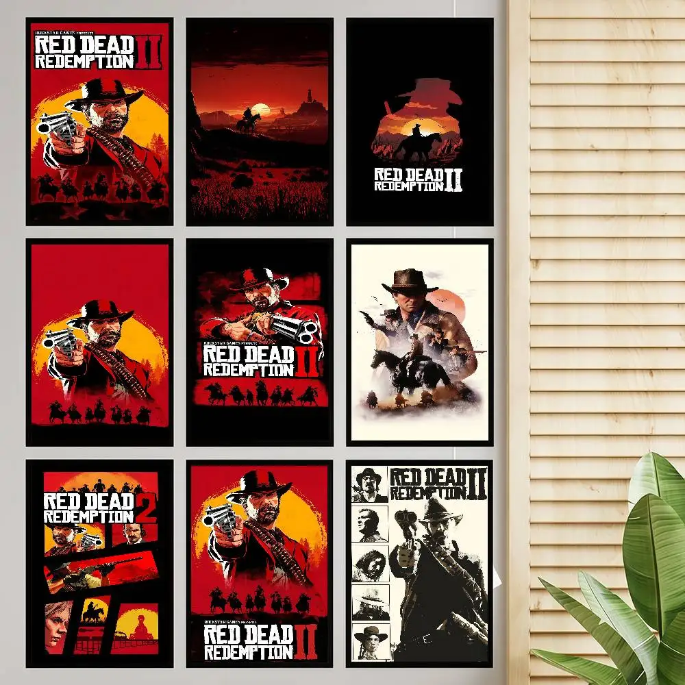 1 STÜCK Spiel Red Dead Redemption 2 Klassische Vintage Poster HD-Qualität Wandkunst Retro Poster für Zuhause Zimmer Wanddekoration Image