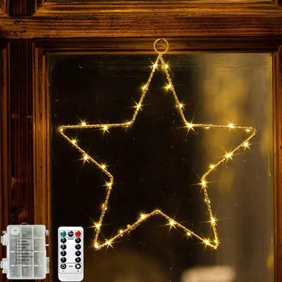 1pc Five-pointed Star String Lights, LED Star Lights, Decorative Star Lights with 8 Lighting Modes/Timer Christmas Decorations
