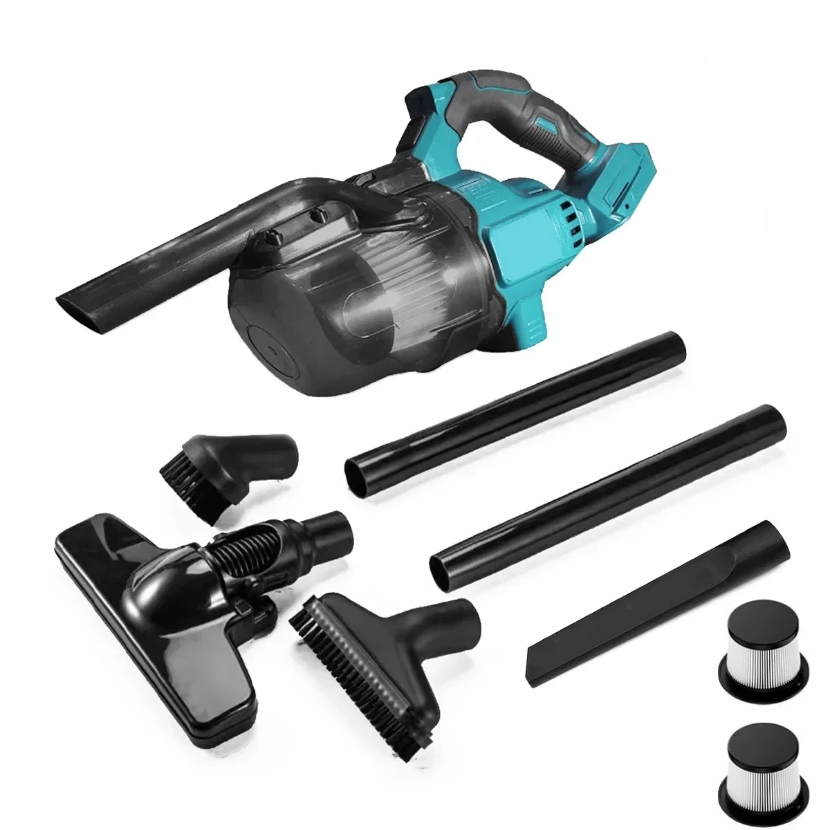 Elektrischer Auto-Staubreiniger, tragbarer Akku-Staubsauger, Haushaltsstaubsauger für Makita 18 V Akku mit 3 Düsen und 2 Filtern Image