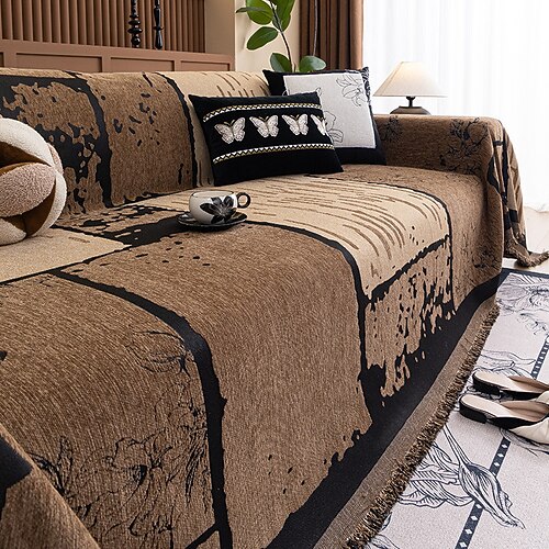 Chenille-Sofa-Wurfdecke luxuriöse All-Season-Sofa-Husse einteilige Sofahülle Image