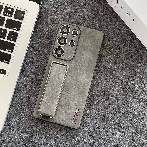 Handy Hülle Handyhüllen Für Samsung Galaxy S25 Ultra S24 Ultra S23 Ultra Rückseite Mit Handgelenkschlaufe Ständer Stoßfest Retro TPU Beschichtung Image