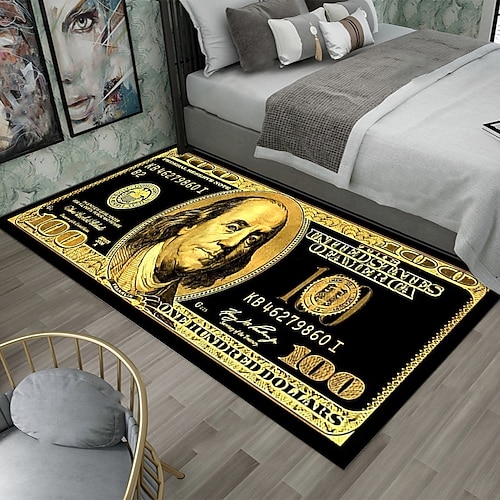 Kreativer Dollar-Teppich, Bodenmatte mit Gelddesign für Küche, Schlafzimmer, Nachttisch, Eingangsbereich und Heimdekoration Image