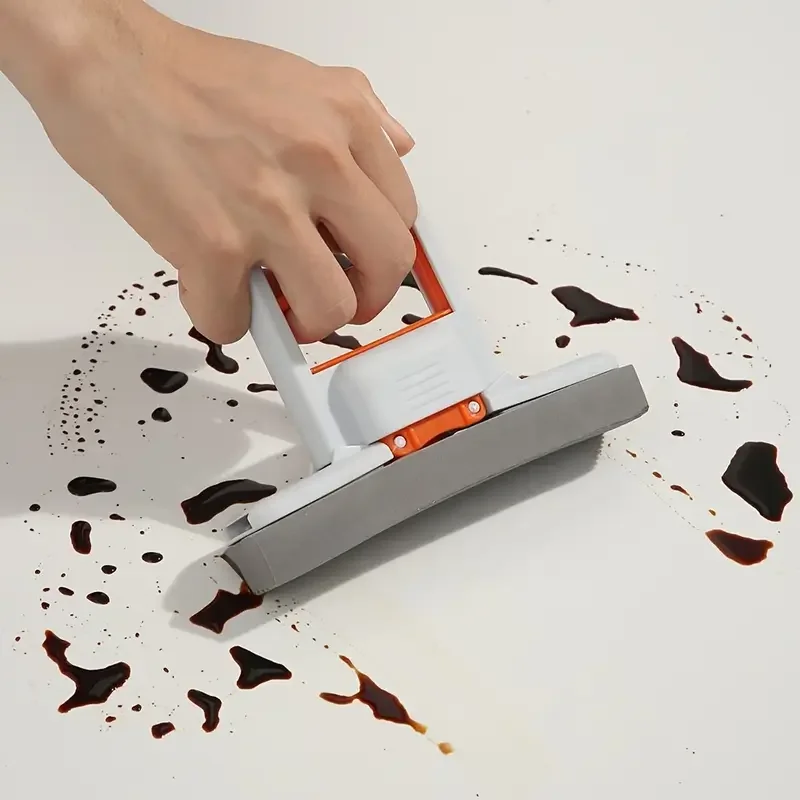 Faltbarer Mini-Nass-Trockenmopp, 2-Kopf-Reinigungssystem für Wohnung, Badezimmer, Küche, Wohnzimmer, einfache Aufbewahrung, schnell trocknend, vielseitig einsetzbar Image