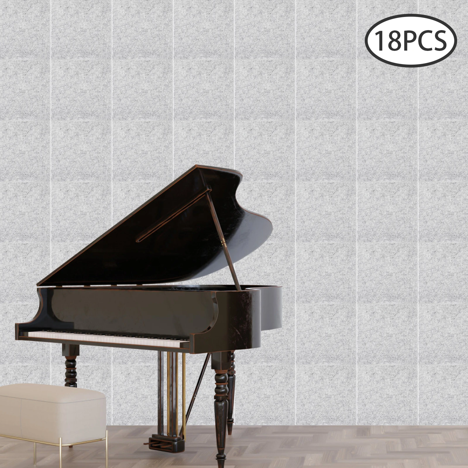 Akustikplatten, 18 Stück, schallabsorbierende Platten, 9 mm dick, schalldichte Wandpaneele für Zuhause, Studio, Büro, Geräuschreduzierung, Heimwerker