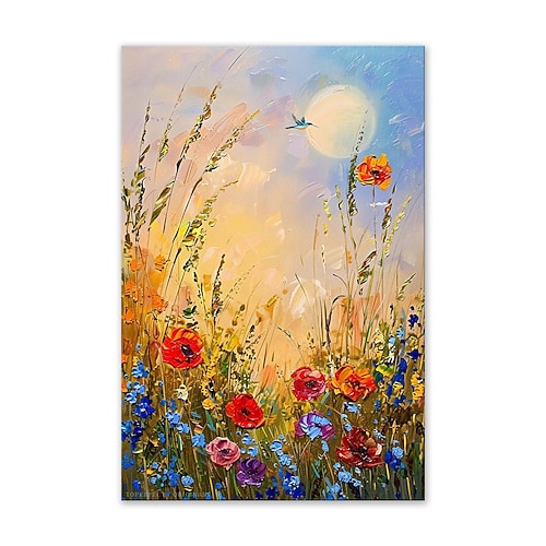 handgefertigte Ölgemälde Leinwand Wandkunst Dekoration moderne abstrakte Blumen Pflanzen frische bezaubernde Landschaft für Wohnkultur gerollte rahmenlose ungedehnte Malerei Image