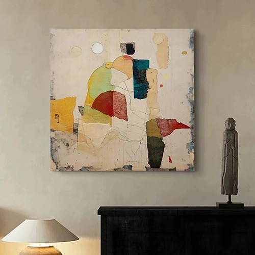 abstrakte Kunst Original Wandkunst Boho Wand Mode Malerei Dekor Regenbogen Ölgemälde Original Gemälde Neon Wandkunst Image