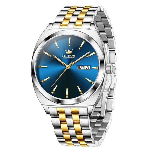 Olevs 6730 männer mechanische uhr original neue einfache luxus dual kalender wasserdicht leucht business automatische uhr Image