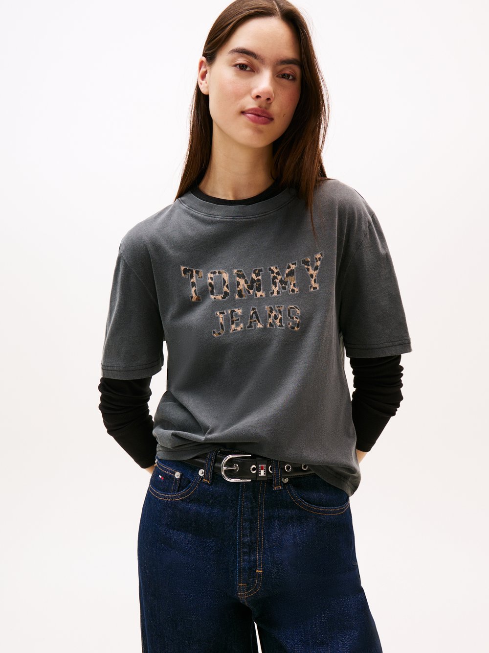 Tommy Jeans T-Shirt Damen anthrazit, M Image
