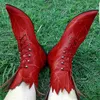 Männer und Frauen Fee Cosplay Retro Schuhe Kunstleder mittelalterliche Kostüm Requisiten Gothic Elf Hexe Stiefel Baum Elf Blatt Stiefel