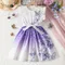 Abito estivo senza maniche con stampa a farfalla per ragazza Abito floreale con maniche volanti Moda Abbigliamento per bambini Abbigliamento casual quotidiano 3-8 anni