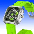 Mark Fairwhale 5740 mode luxe carré extérieur marque vert blanc montre Quartz montres hommes Sport 3ATM étanche horloge