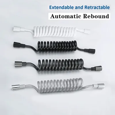 New 1.5/2/3/5M Spring Flexible Retractable Hose Showerhead Toilet Bidet Water Pipe Plumbing Bathroom Spiral Flexible Shower Hose