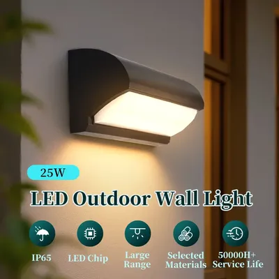 LED Outdoor Wall Light IP65 Waterproof Porch Light 25W Energy Saving Light Indoor For Garden Corridor Balcony Decor Wall Light