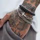 Set di braccialetti in acciaio inossidabile da 4 pezzi per uomo donna braccialetti a catena con perline incrociate moda punk semplice regalo di gioielli unisex Hip Hop nuovo