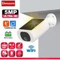 Tuya FHD 2K 5MP Batteria solare Telecamera WiFi Telecamera di sorveglianza esterna Telecamera di sicurezza IP66 PIR Allarme Visione notturna a colori Telecamera IP CCTV