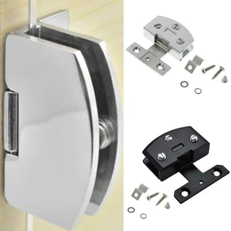 Cerniera per porta in vetro 1pc cerniera per porta dell'armadio del vino senza foratura morsetto senza telaio Hardware montato lateralmente accessori Hardware per mobili
