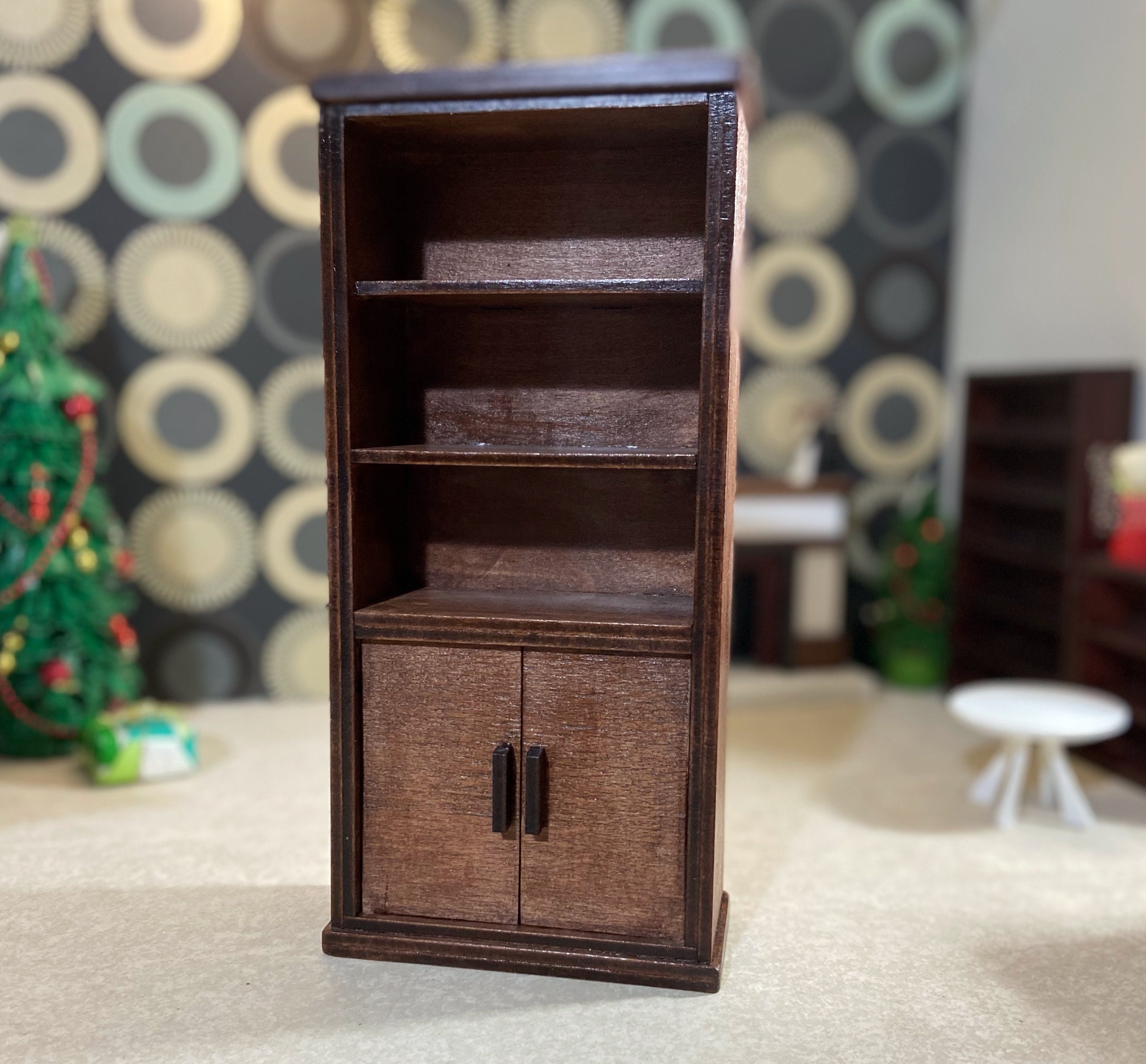 Libreria in miniatura per case delle bambole, scala 1:6, libreria in miniatura, casa delle bambole moderna, mobili per case delle bambole, mobiletto p