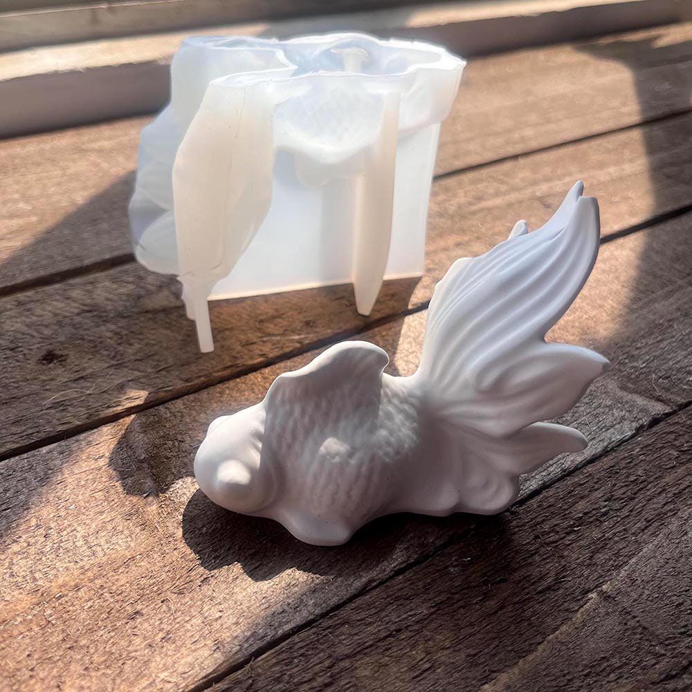 Stampi in silicone per pesci rossi 3D Stampo per pesci in resina Stampo in silicone lucido Grande stampo per pesci a coda di pesce Fondente, Cottura a