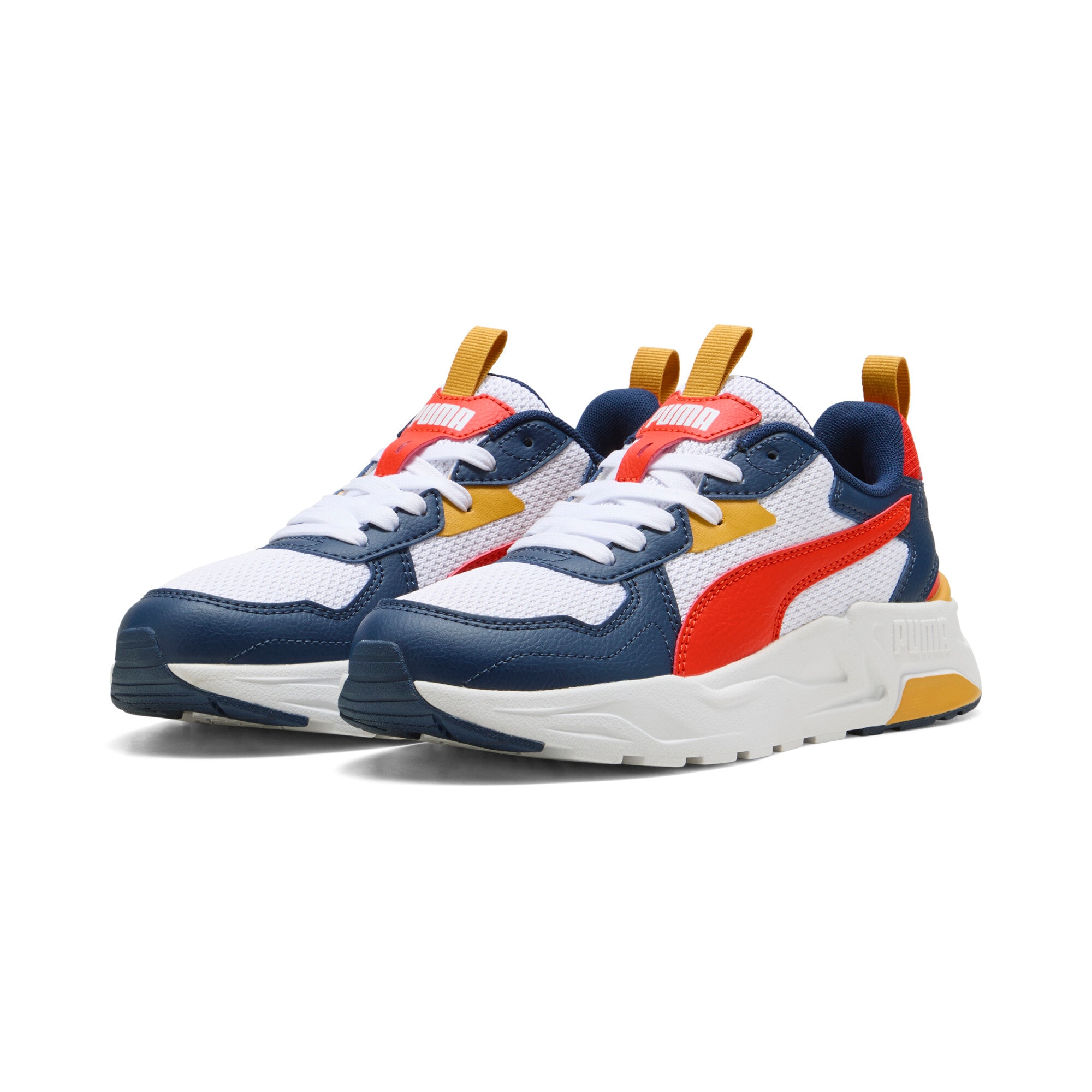 Sneaker PUMA "TRINITY LITE JR", Gr. 36, weiß (puma weiß, fierce rot, persian blau), Textil, Schuhe Image