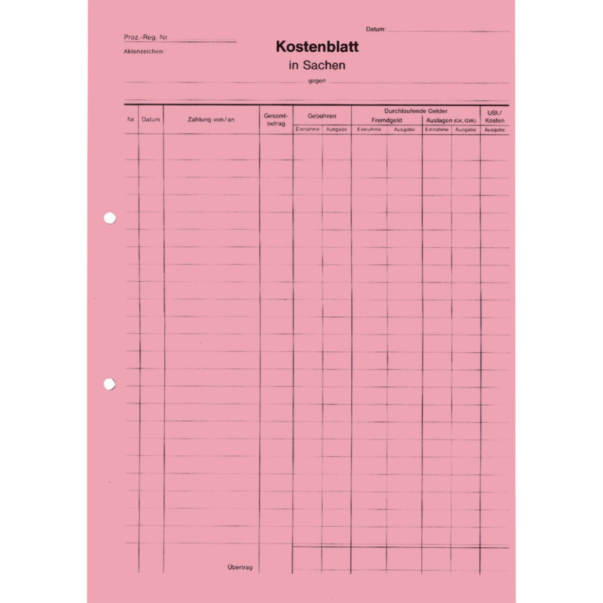 Soldan Kostenblatt K440 A4 rot 100 Stück Image