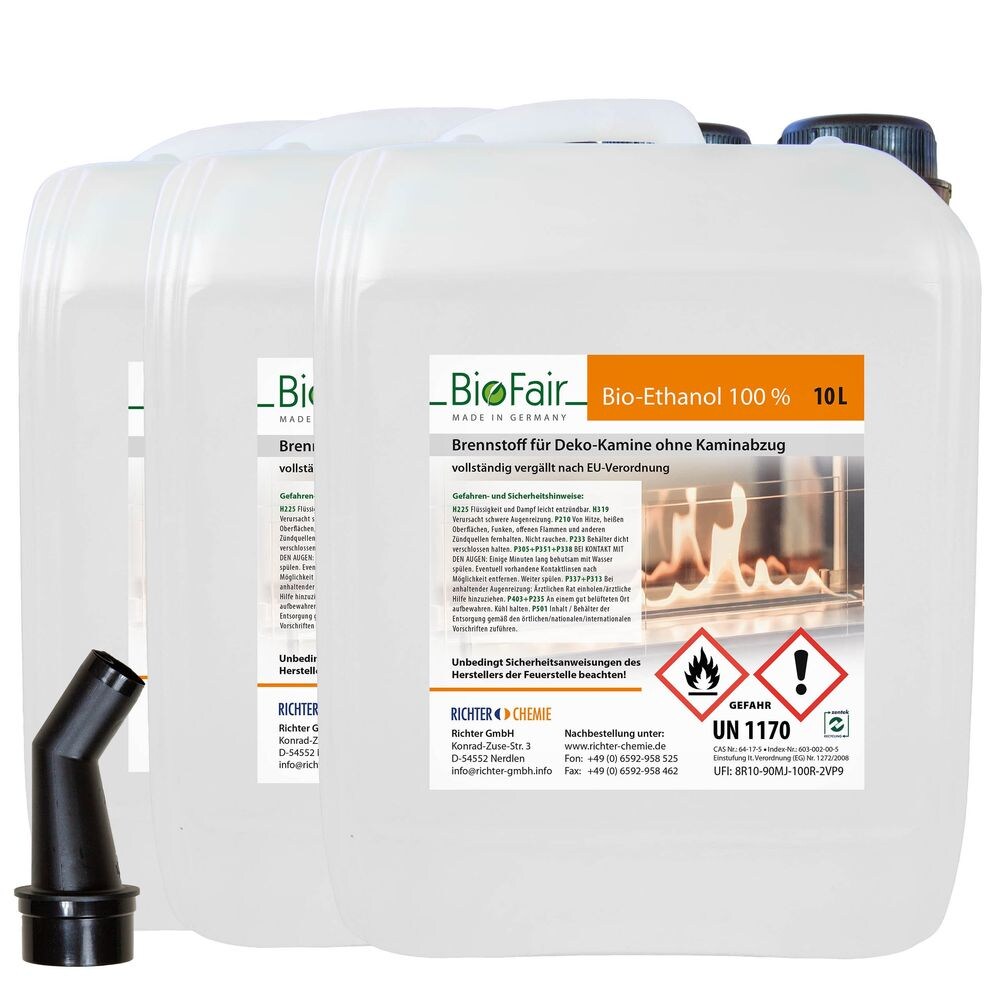Bioethanol 100% im 10-Liter-Kanister für Ethanol-Kamine-3 x 10 Liter Image