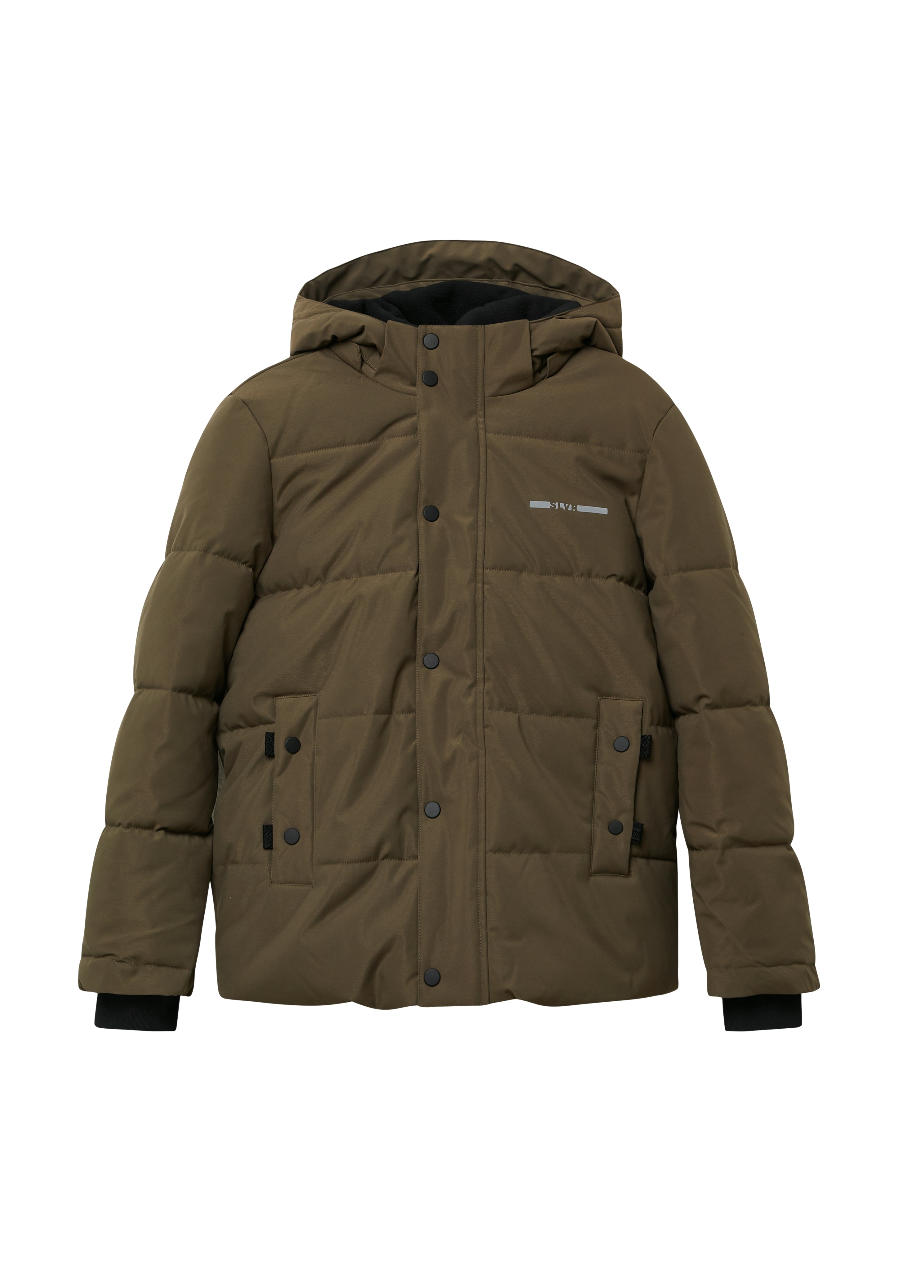 Steppjacke S.OLIVER JUNIOR, Jungen, Gr. 170/176, braun, Web, Obermaterial: 100% Polyester. Futter: 100% Polyester, unifarben, gerade hüftbedeckend, Rundhals, elastischer Bund, Jacken Steppjacke, mit Kapuze, Winterjacke für Boys
