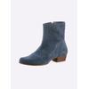 Stiefelette HEINE, Damen, Gr. 40, blau (jeansblau), Leder, Rindsleder, Veloursleder, Rindsleder, modisch, Schuhe