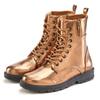 Stiefelette LASCANA, Damen, Gr. 35, braun (bronzefarben), Obermaterial: 100% Lederimitat. Futter: 100% Textilmaterial. Decksohle: 100% Textilmaterial. Laufsohle: 100% Synthetik, unifarben, metallic, casual, Schuhe, im angesagten Metallic-Look,...