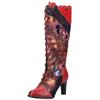Schnürstiefel LAURA VITA "LAURA VITA Stiefel Leder/Textil", Damen, Gr. 41, rot (weinrot), Leder, Textil, casual, Schuhe