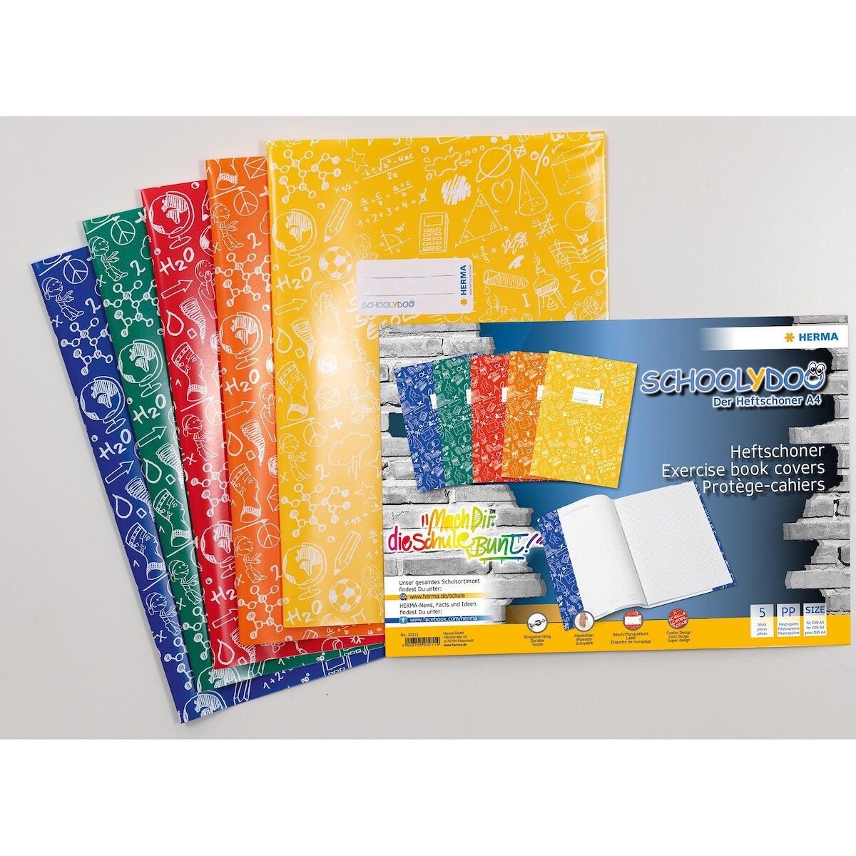Herma Heftschoner Schoolydoo PP A4 5er-Sortierung Image