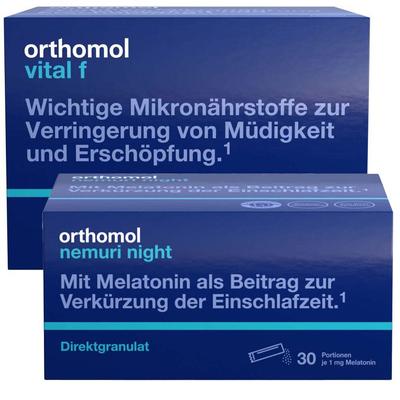 Orthomol Vital F Trinkfläschchen/Kaps.Kombipack.ORTHOMOL nemuri night Direktgranulat 1 St Set Image