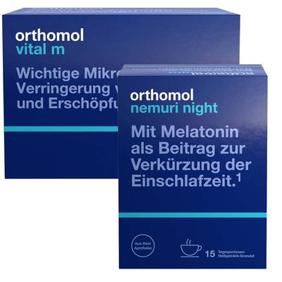 Orthomol Vital M Trinkfläschchen/Kaps.Kombipack.ORTHOMOL nemuri night Granulat 1 St Set Image