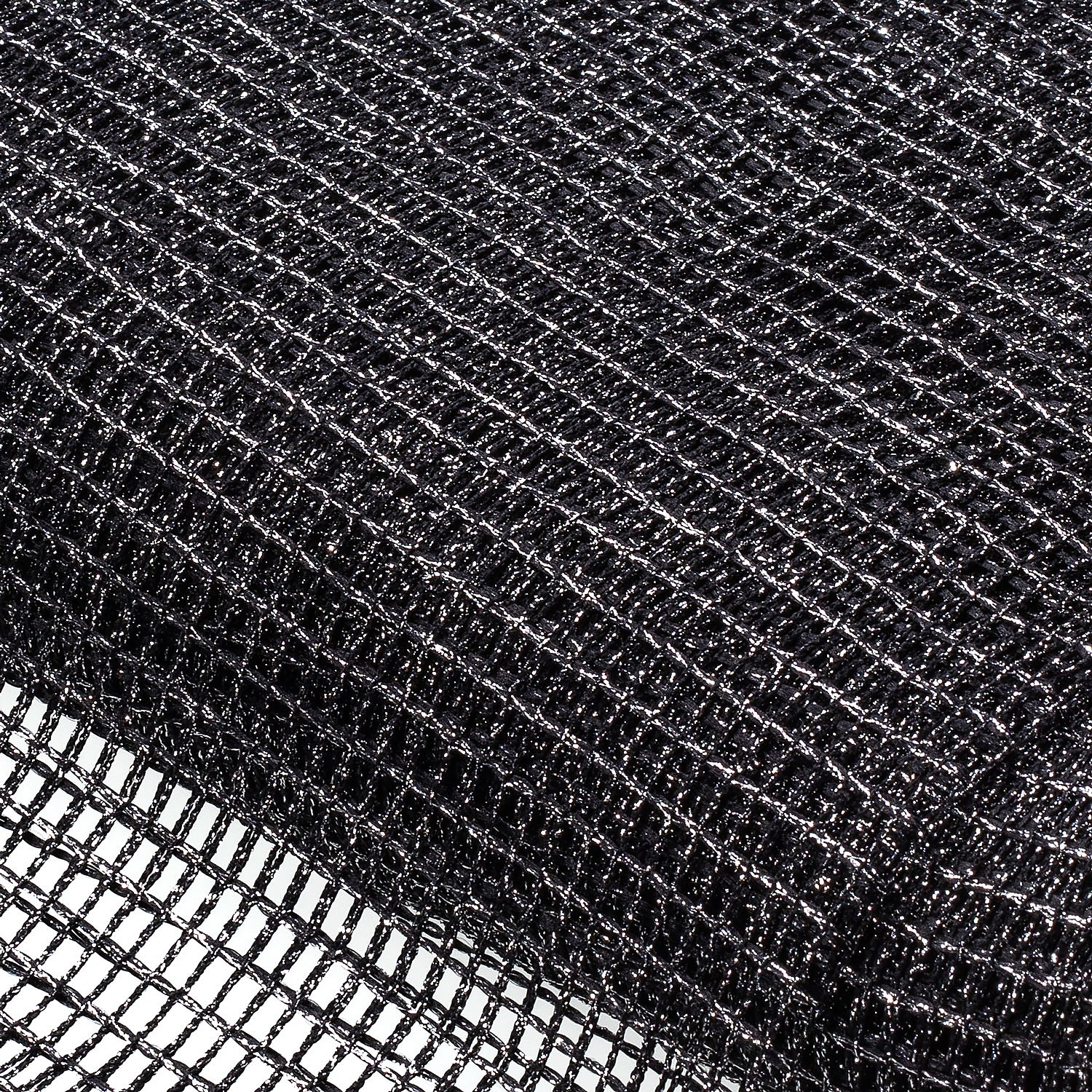 Tulle grillage gros, noir/argenté