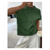 Blume Gerippter Saum Pullover mit Rundhalsausschnitt und Flugelarmeln